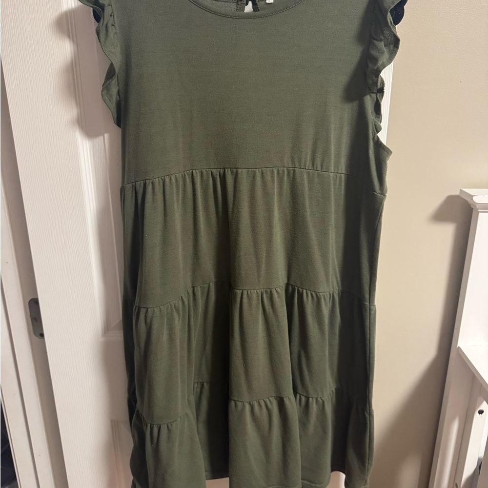 Women’s Olive Green Tiered Dress